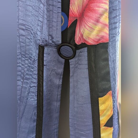 Rare Vintage Jeanne Marc LG Patchwork Floral Rainbow Art to Wear Jacket Duster - Picture 6 of 11